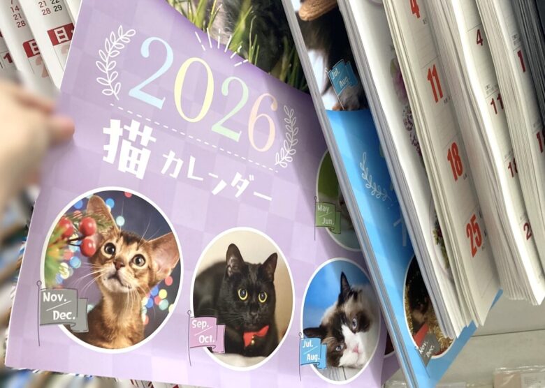セリア壁掛けカレンダー2026猫