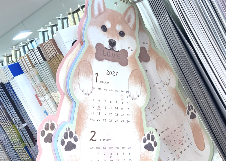 犬カレンダーダイカットタイプ壁掛け