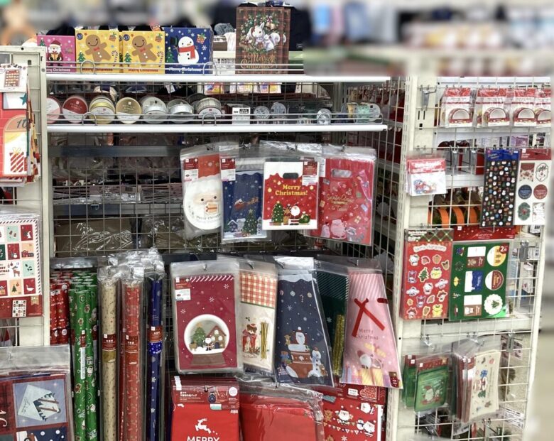 クリスマス袋、包装紙、シール